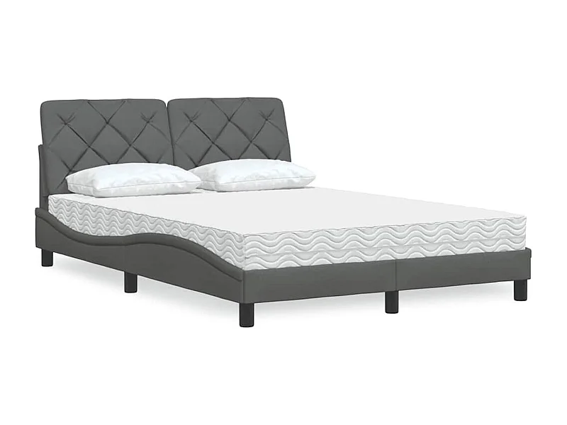Bed met matras stof donkergrijs 120x200 cm