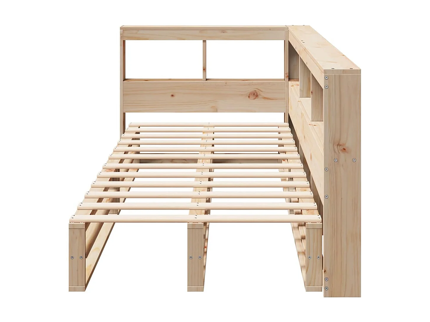 Lit bibliothèque sans matelas 90x190 cm bois de pin massif