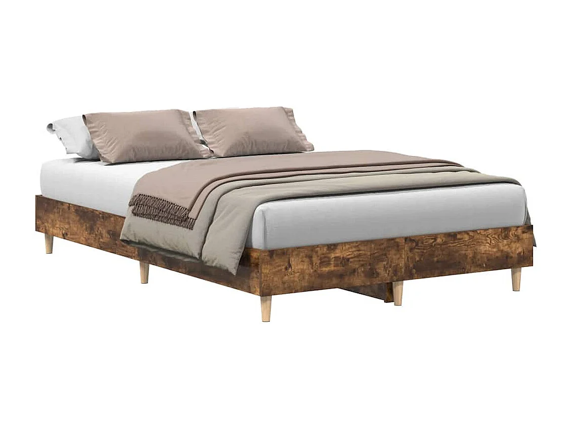 Cadre de lit sans matelas chêne fumé 120x200 cm bois ingénierie