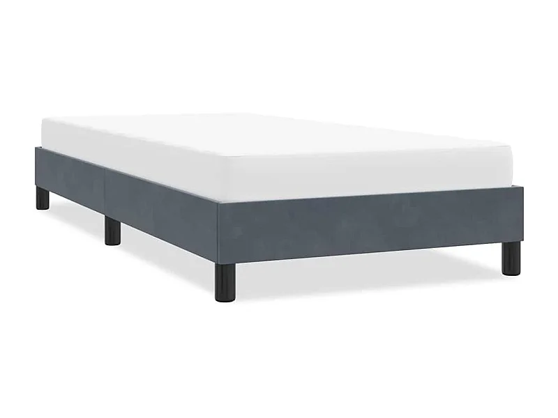 Cadre de lit sans matelas gris foncé 80x210 cm velours