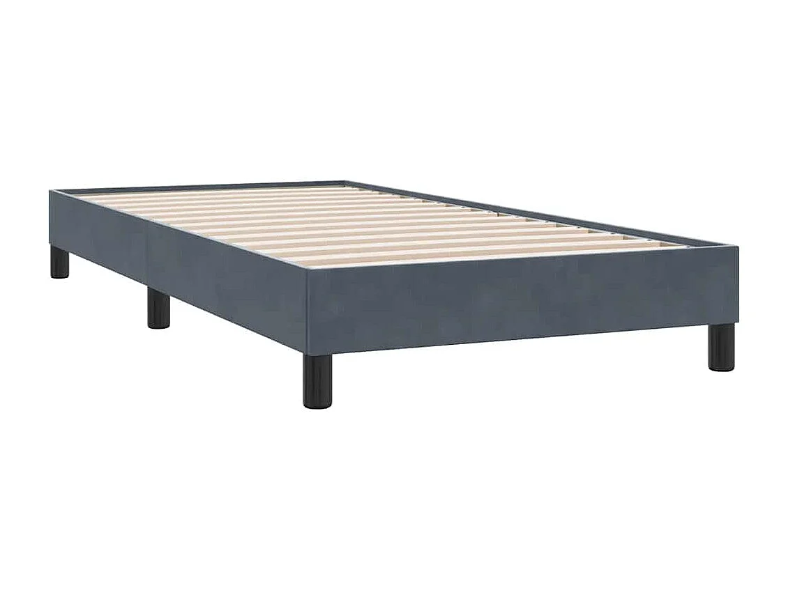 Cadre de lit sans matelas gris foncé 80x210 cm velours