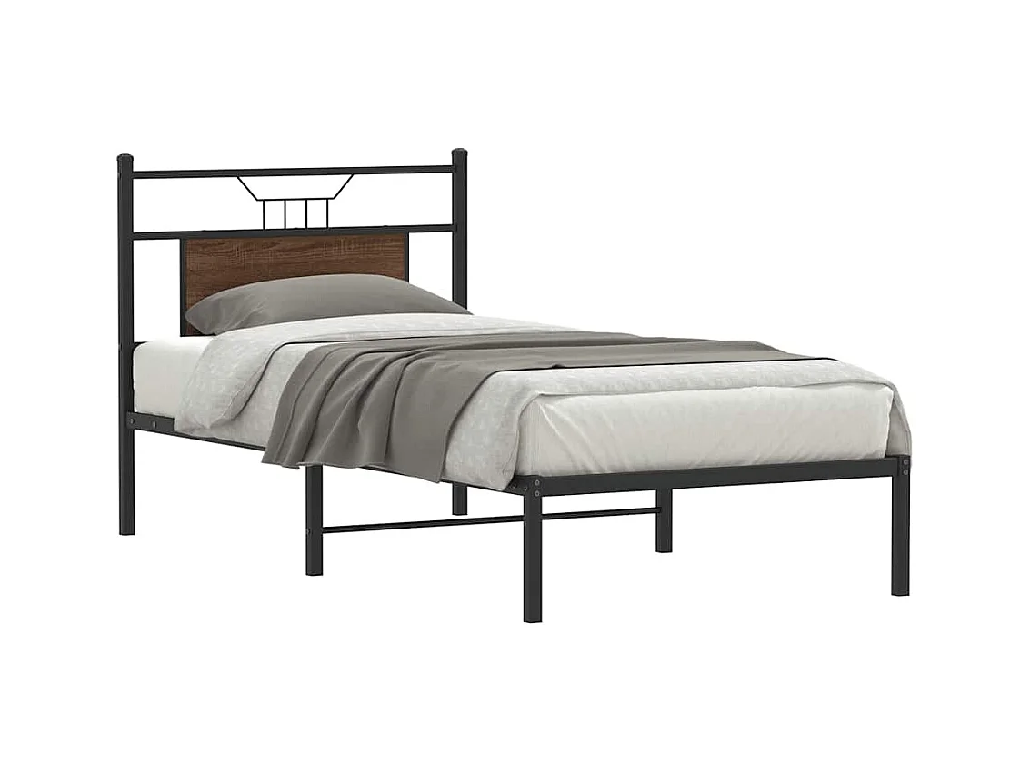 Bedframe zonder matras bewerkt hout bruin eikenkleur 90x190 cm