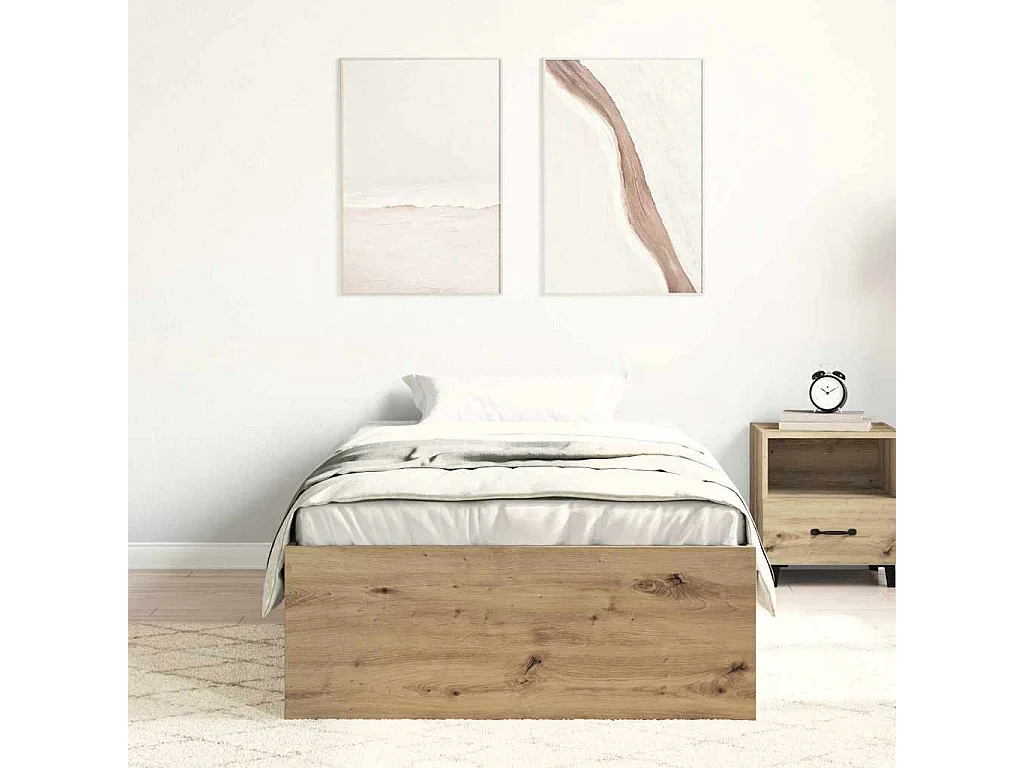 Estrutura de cama sem colchão 90x190cm derivados de madeira