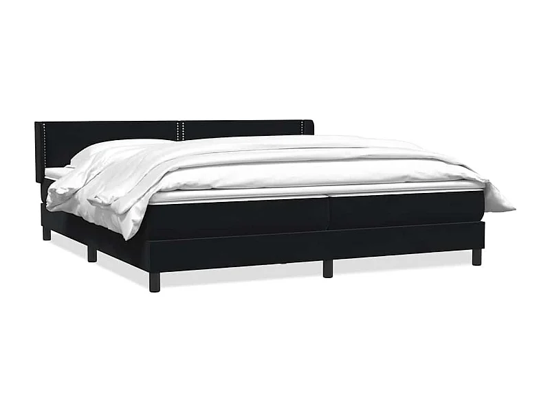 Sommier à lattes de lit avec matelas noir 180x220 cm velours