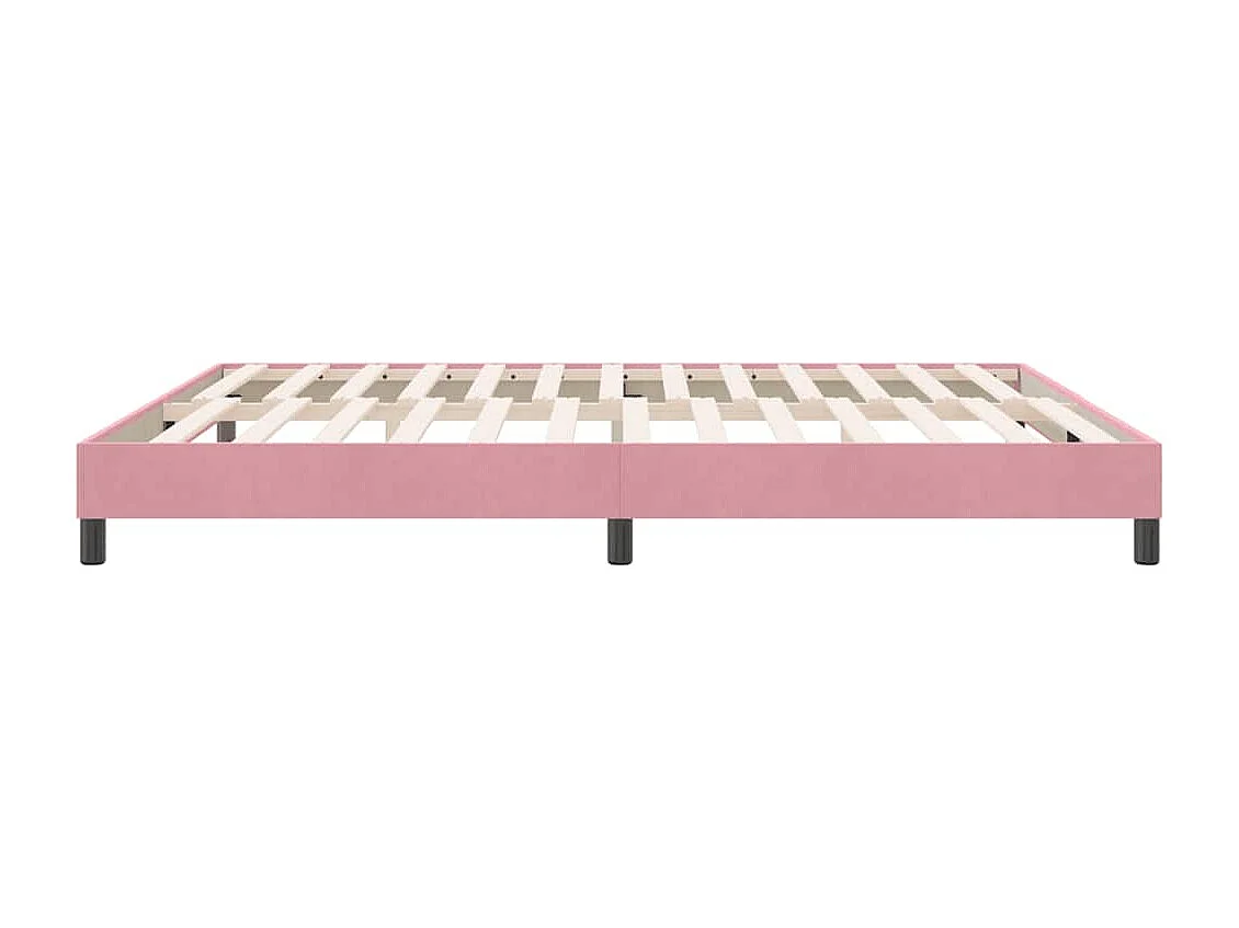 Estrutura de cama com colchão 180x210 cm veludo rosa