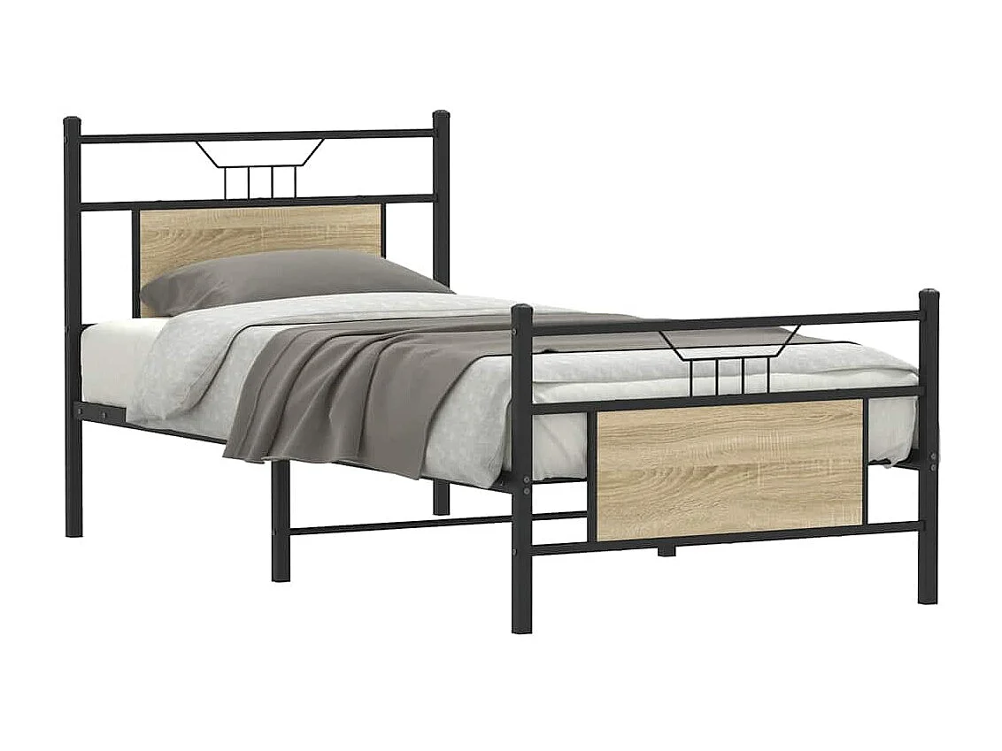 Cadre de lit sans matelas chêne sonoma 90x200 cm