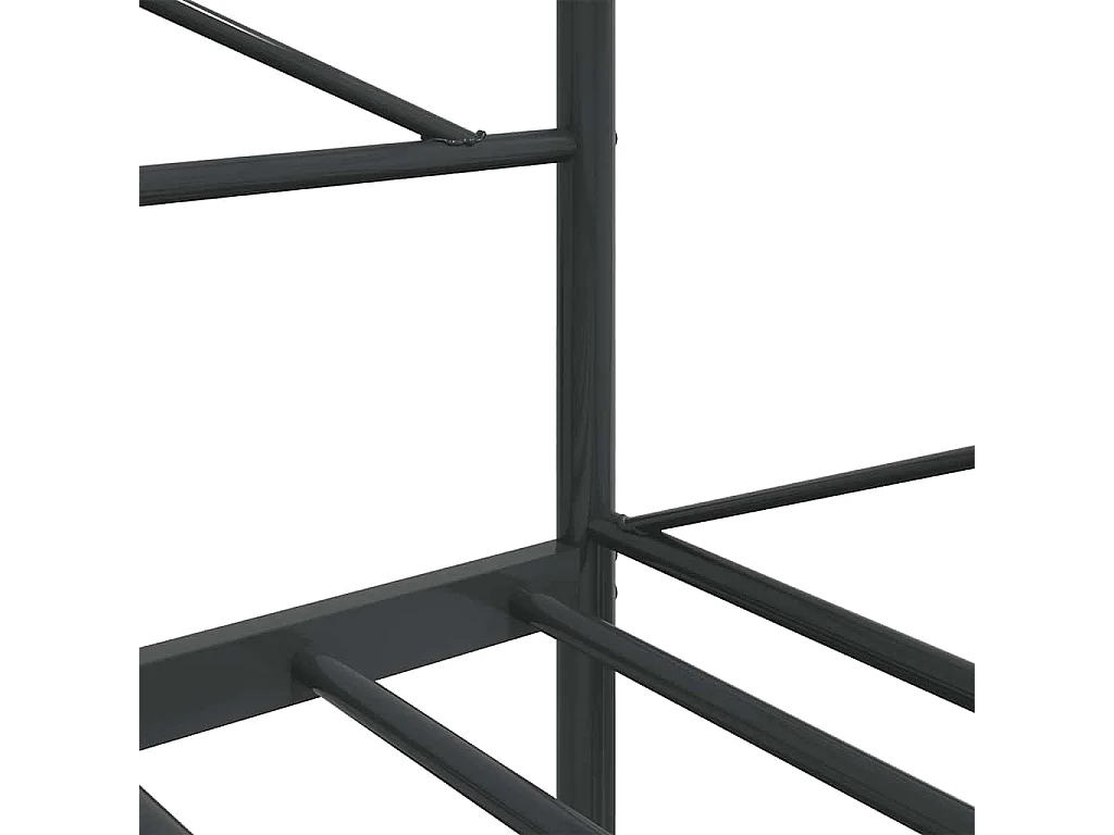 Lit de repos sans matelas noir 100x200 cm acier