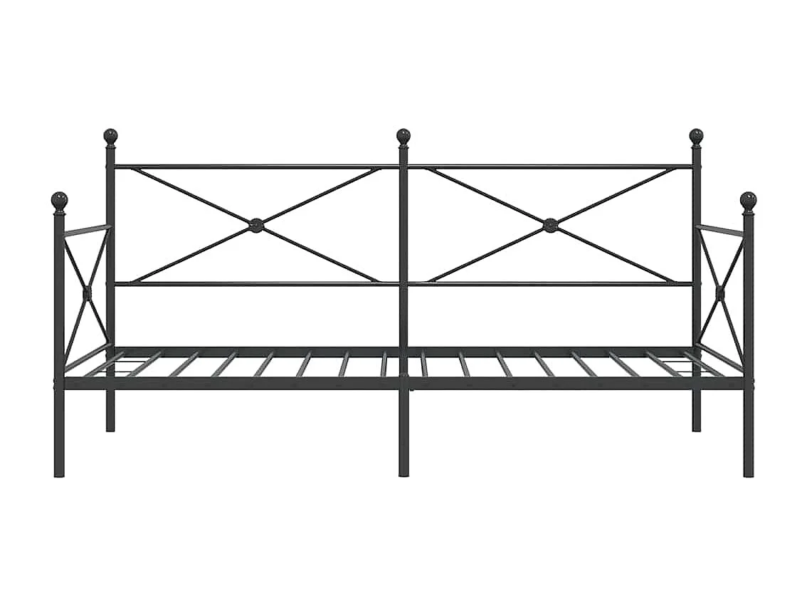 Sofá cama sin colchón terciopelo negro 100x200 cm acero
