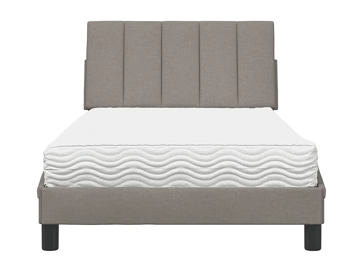 Bed met matras "Hanko" stof taupe 100x200 cm