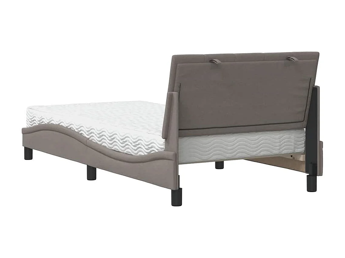 Bed met matras "Hanko" stof taupe 100x200 cm