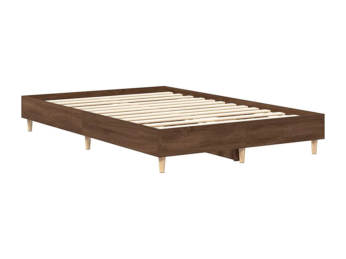 Estructura de cama sin colchón madera marrón roble 120x200 cm