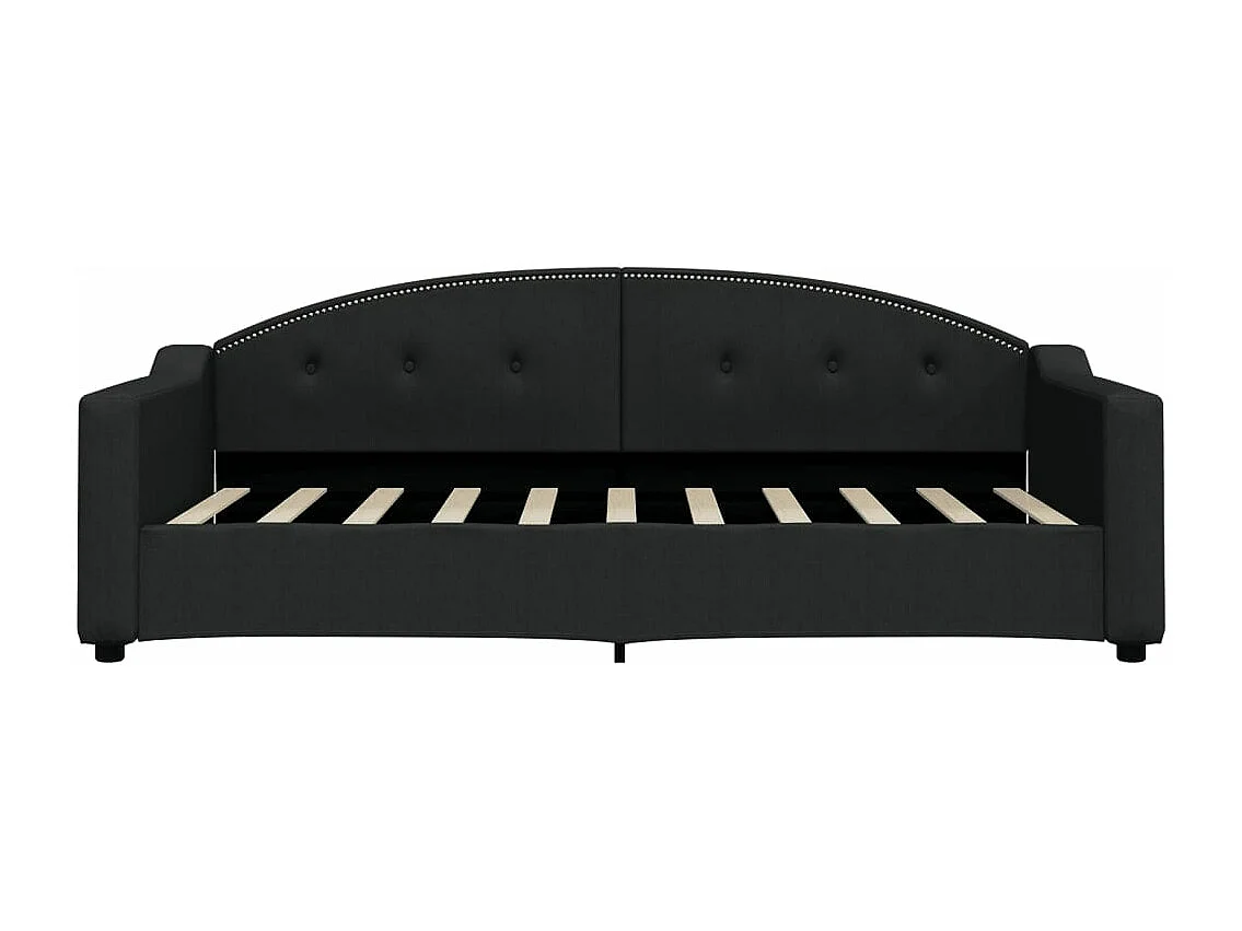 Lit de repos noir 90x190 cm tissu