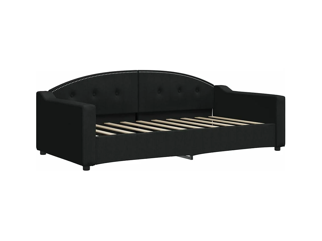 Lit de repos noir 90x190 cm tissu