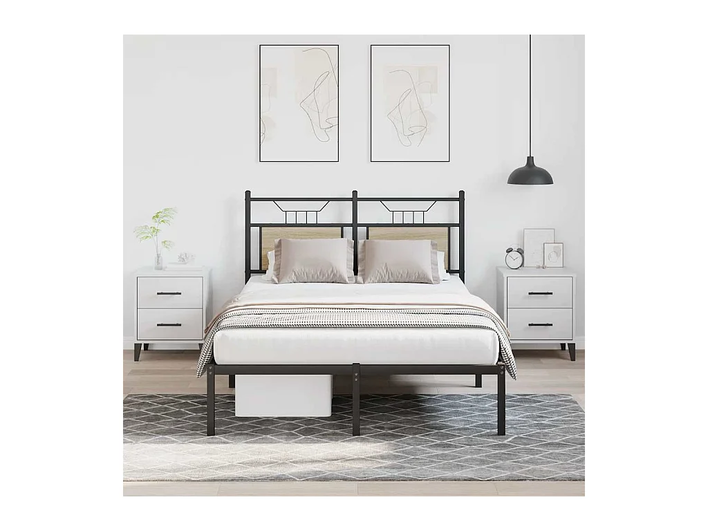 Cadre de lit sans matelas chêne sonoma 120x200 cm