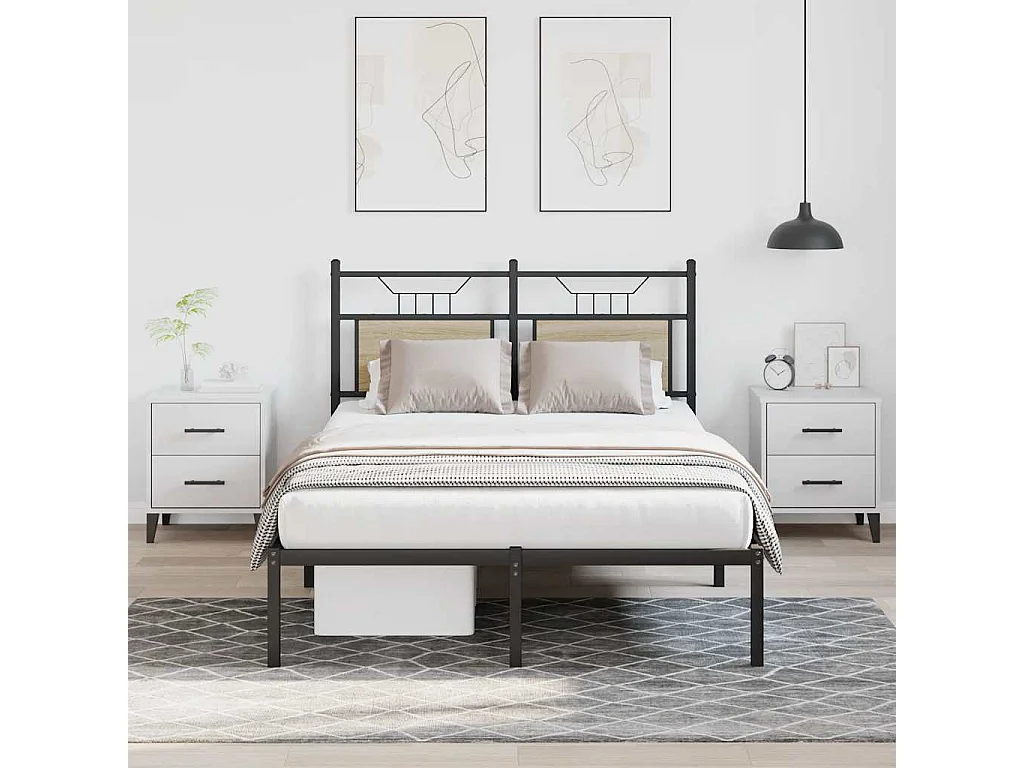 Cadre de lit sans matelas chêne sonoma 120x200 cm