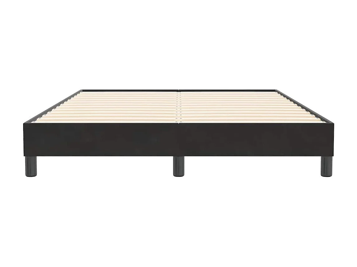 Sommier à lattes de lit sans matelas noir 160x210 cm velours