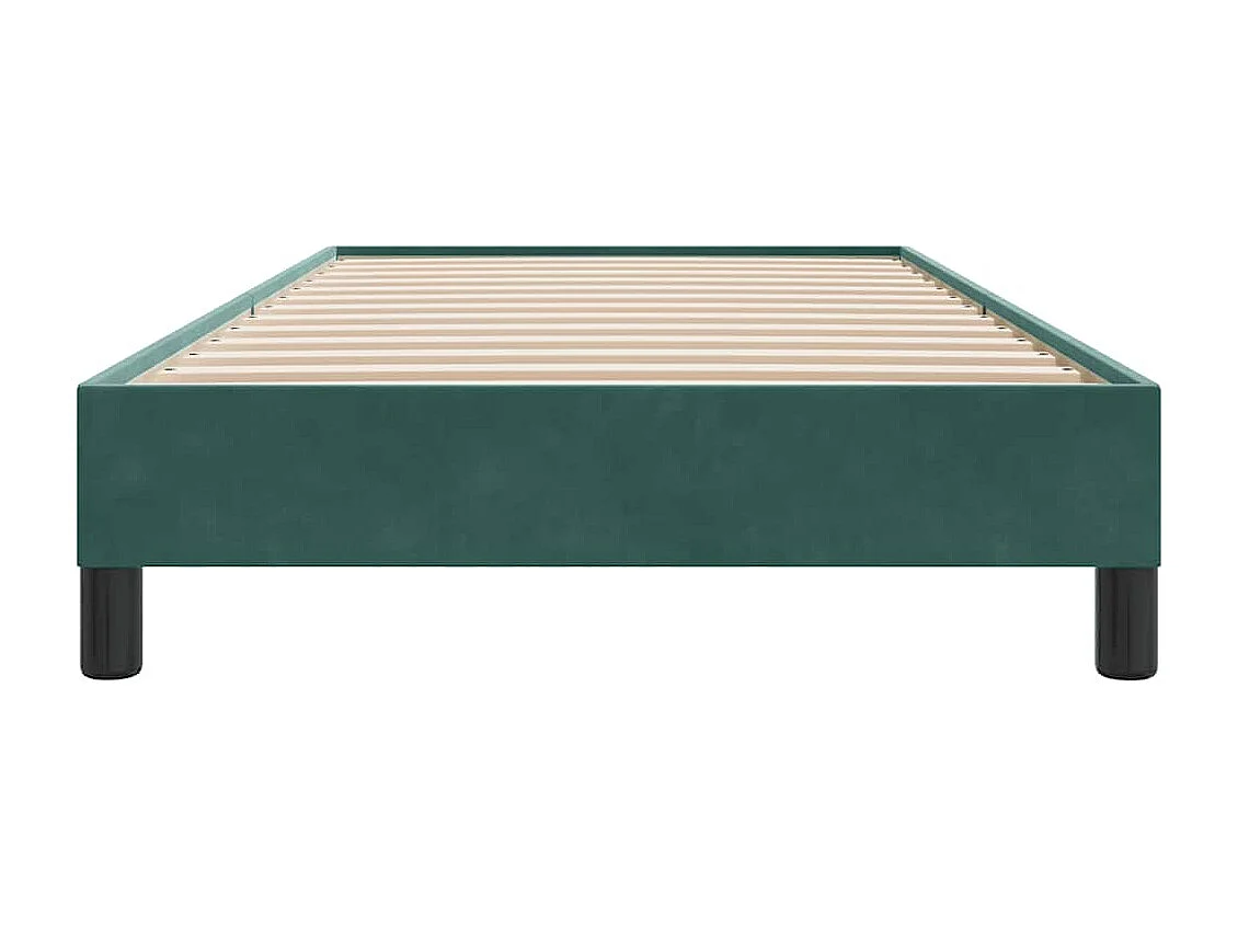 Estructura de cama sin colchón terciopelo verde oscuro 80x210cm