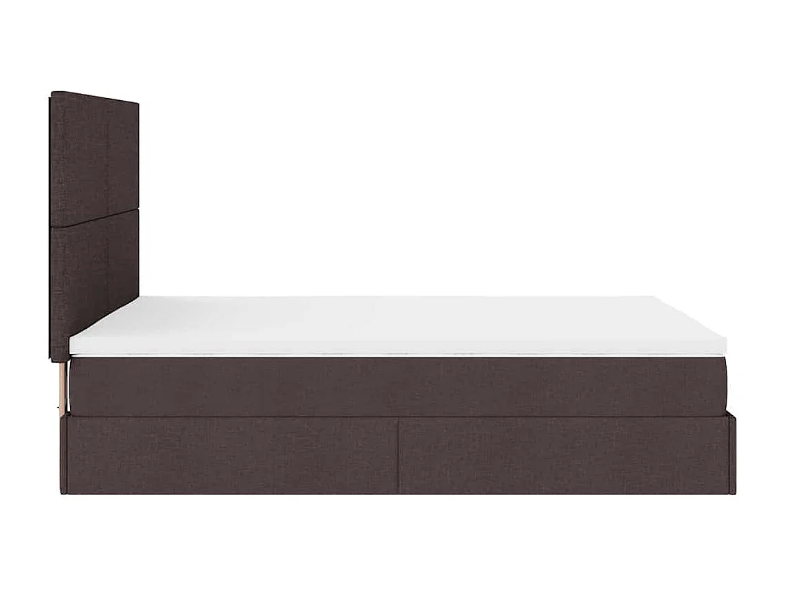 Estructura cama otomana colchón tela marrón oscuro 140x190cm