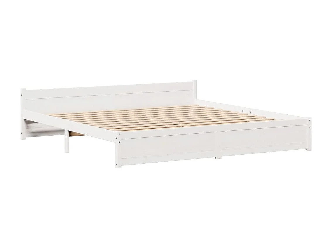 Cadre de lit avec tête de lit sans matelas blanc 180x200 cm