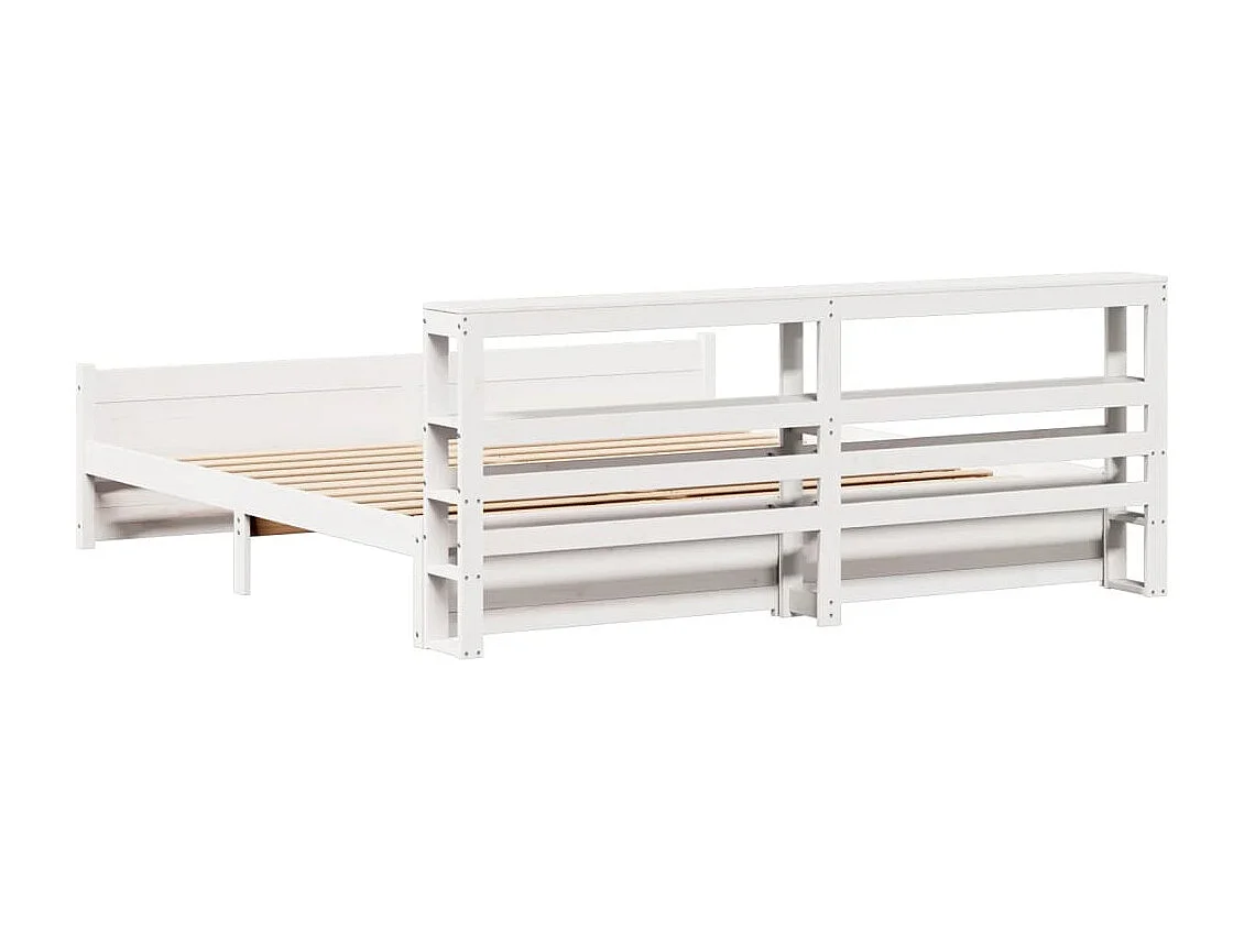 Bedframe met hoofdeinde zonder matras 180x200 cm wit