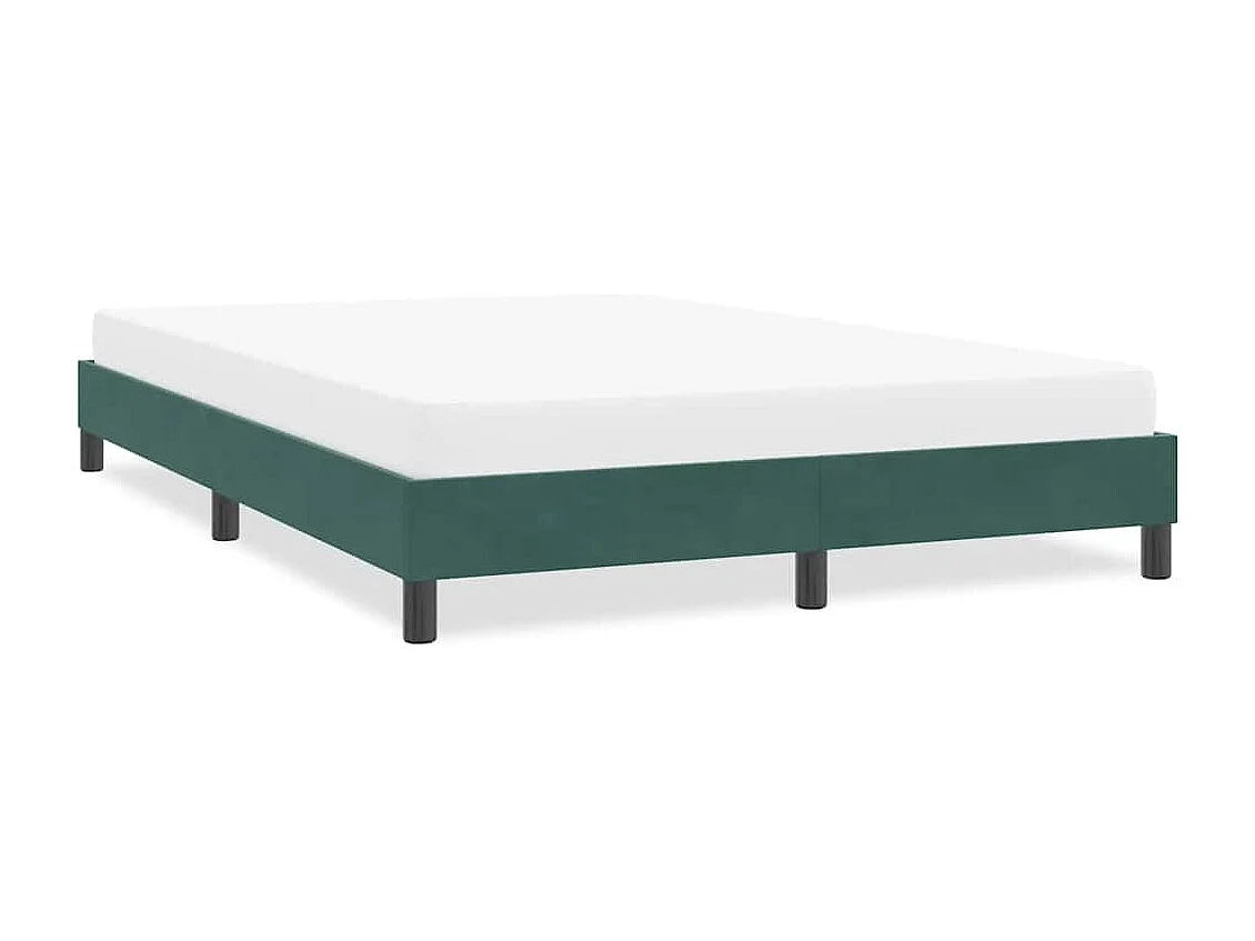 Cadre de lit sans matelas vert foncé 140x210 cm velours