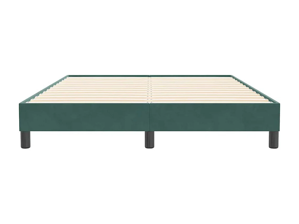 Cadre de lit sans matelas vert foncé 140x210 cm velours