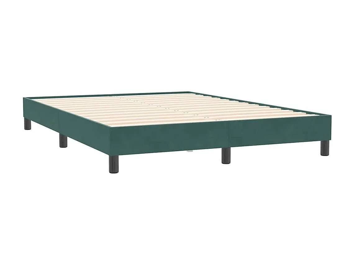 Cadre de lit sans matelas vert foncé 140x210 cm velours