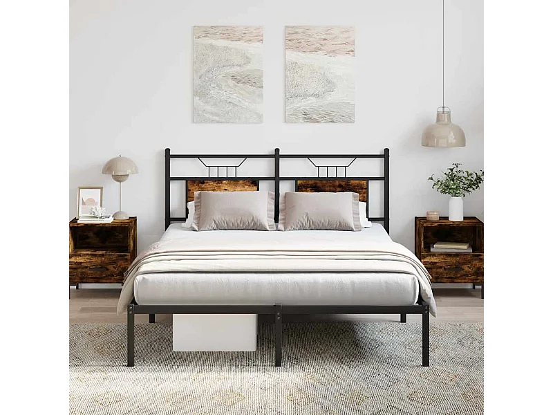 Bedframe zonder matras hout gerookt eikenkleurig 140x200 cm