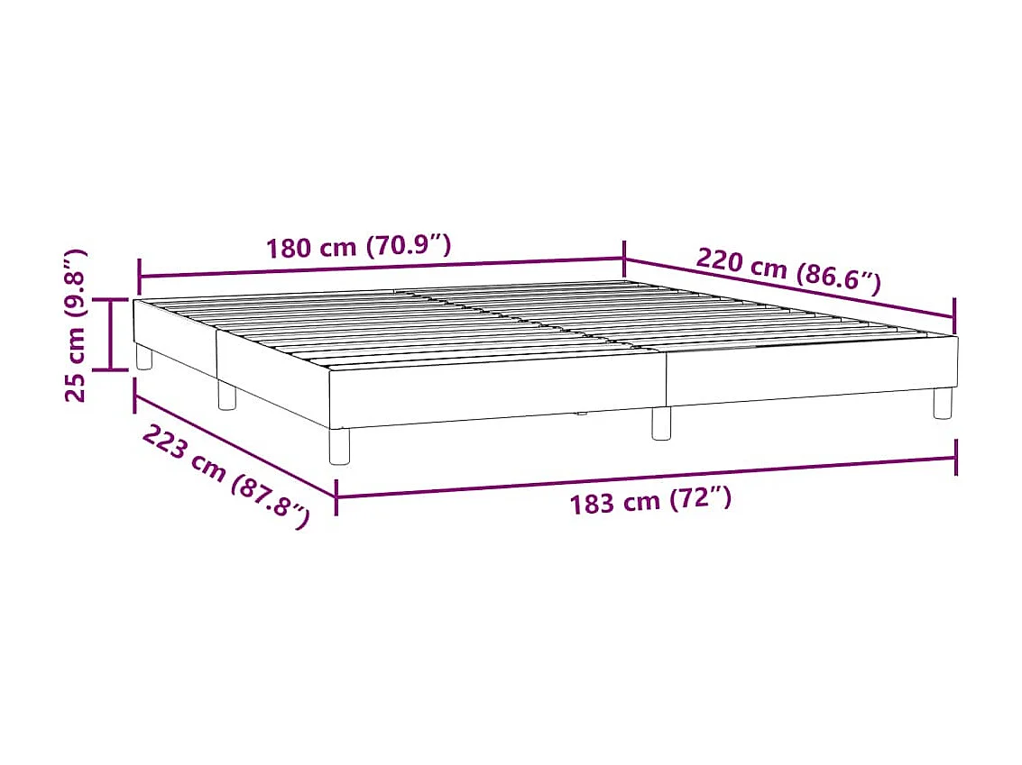 Boxspringbed zonder matras 180x220 cm fluweel roze