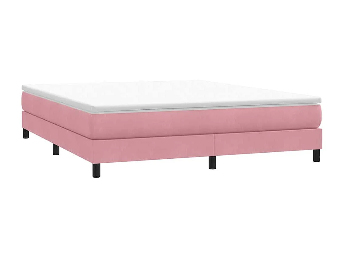 Sommier à lattes de lit sans matelas rose 180x220 cm velours