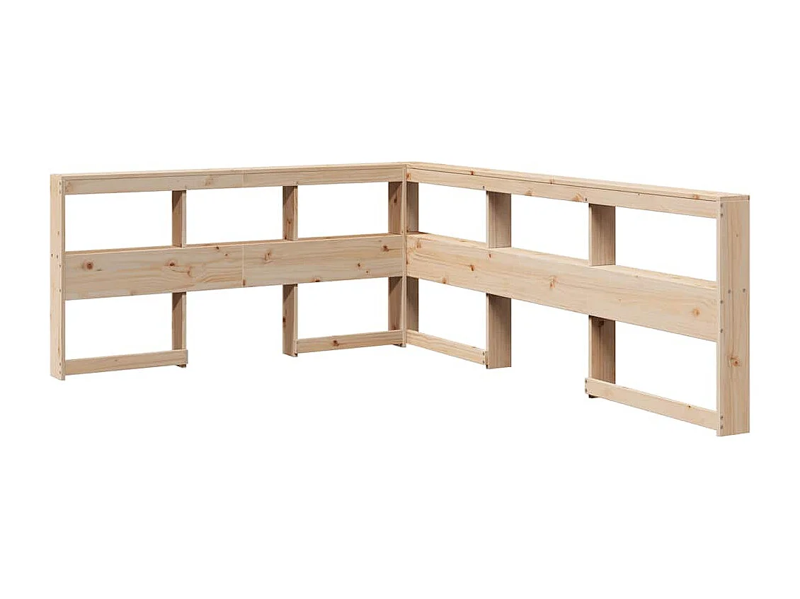 Lit bibliothèque sans matelas 140x200 cm bois massif de pin