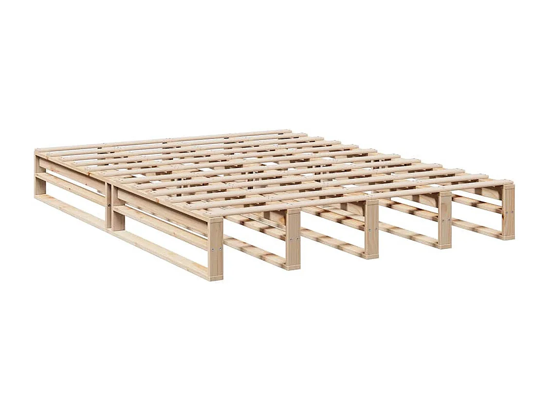 Lit bibliothèque sans matelas 140x200 cm bois massif de pin