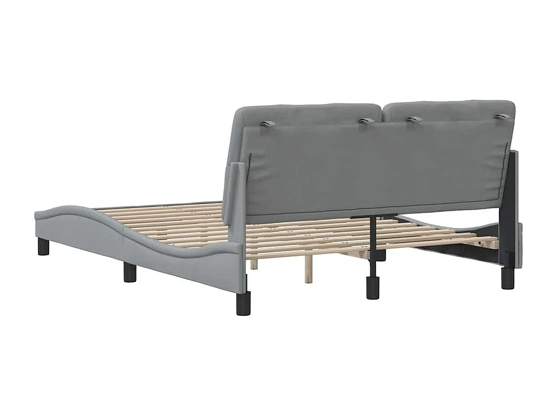 Cadre de lit sans matelas gris clair 140x200 cm tissu