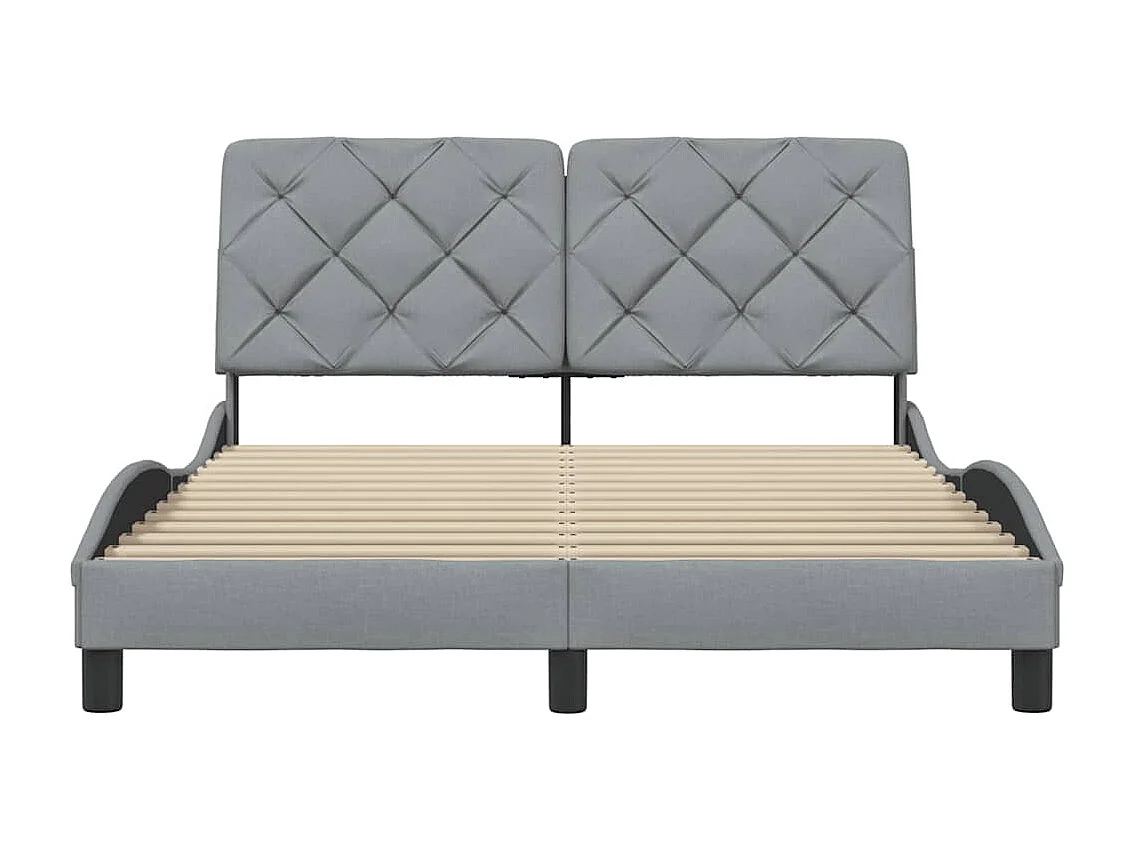Cama sin colchón tela gris claro 140x200 cm