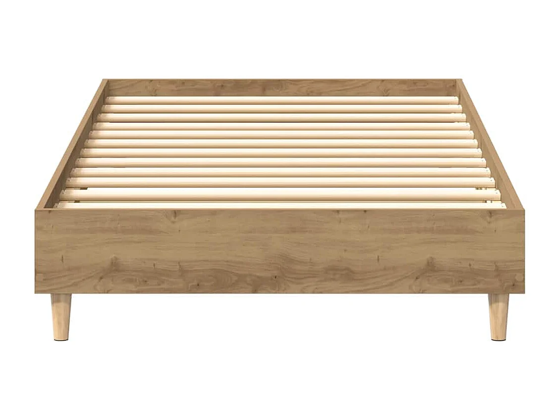 Estrutura de cama sem colchão 100x200 cm carvalho artesanal