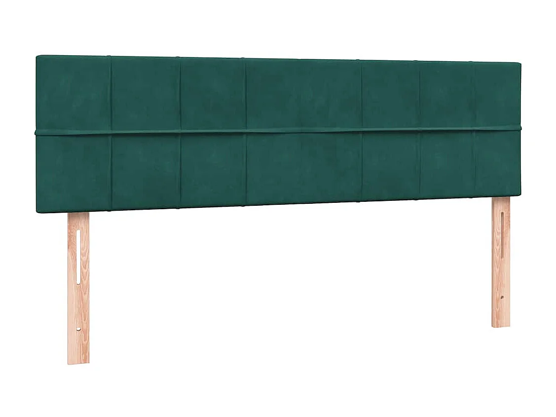 Cama box spring con colchón terciopelo verde oscuro 160x210 cm