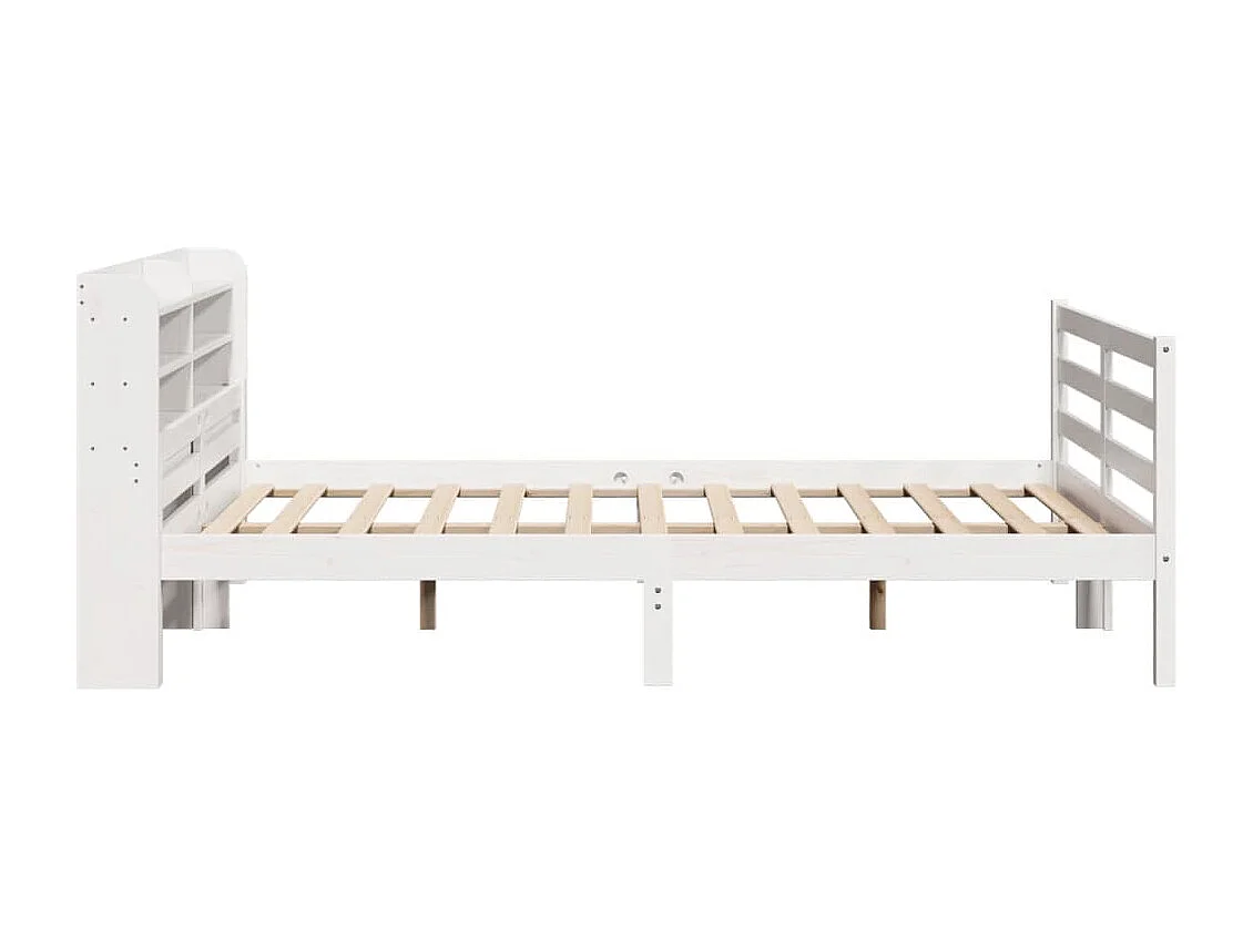 Estrutura cama com cabeceira 135x190 cm pinho maciço branco
