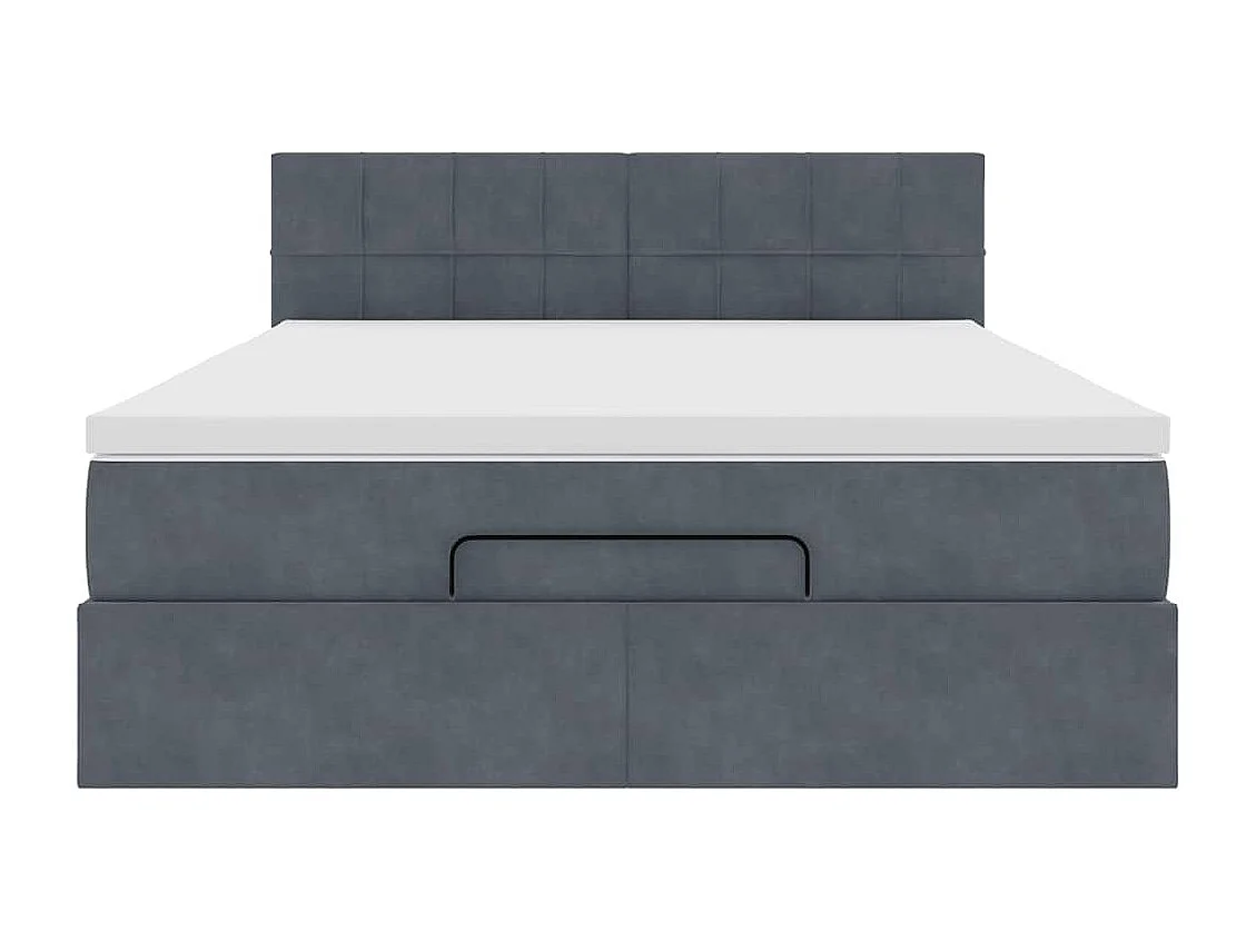 Estructura cama otomana con colchón gris oscuro 140x200cm