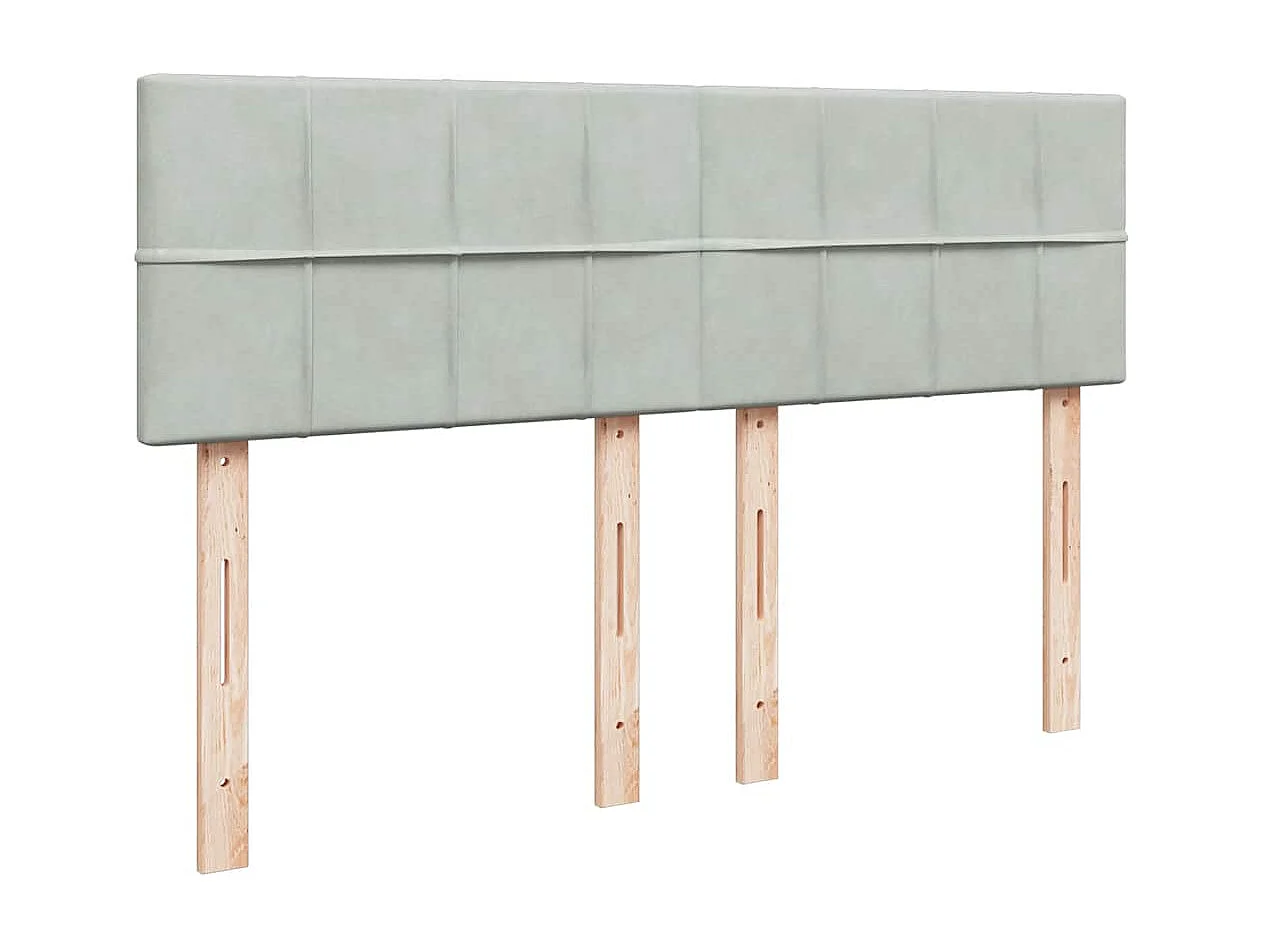 Cadre de lit ottoman avec matelas gris clair 140x200 cm velours