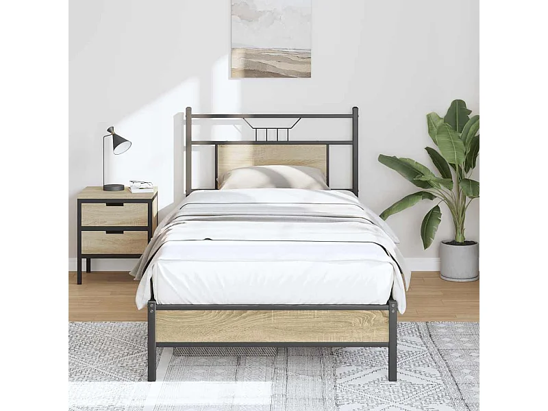 Cadre de lit sans matelas chêne sonoma 90x200 cm