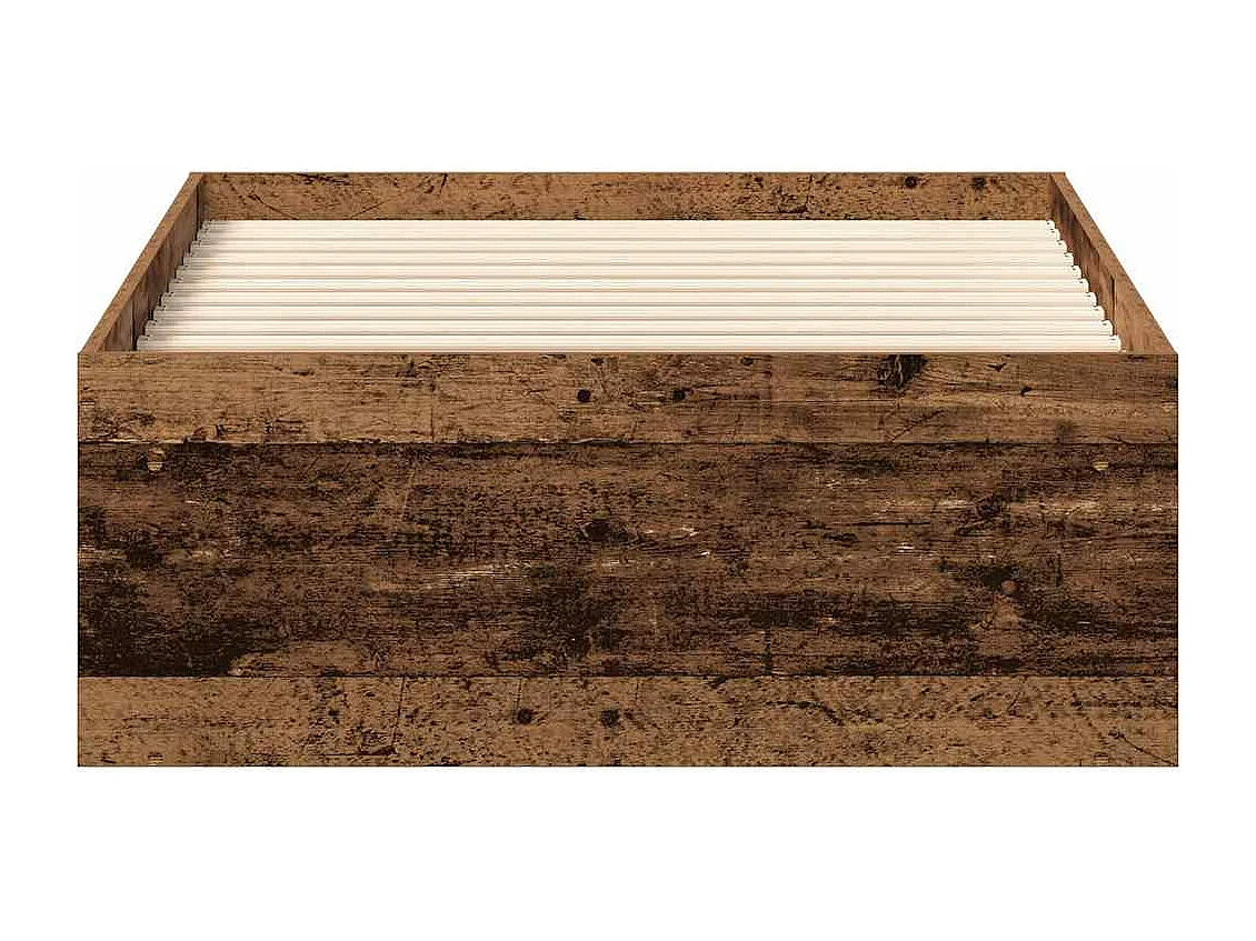 Cadre de lit sans matelas vieux bois 90x190 cm bois ingénierie