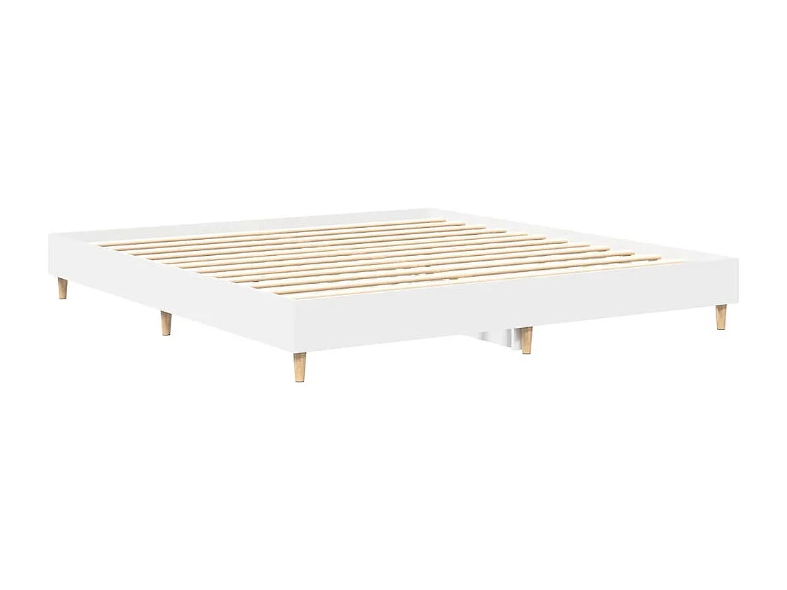 Cadre de lit sans matelas blanc 200x200 cm bois d'ingénierie