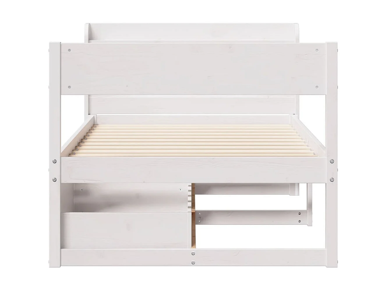 Cama sem colchão 100x200 cm madeira de pinho maciça branco