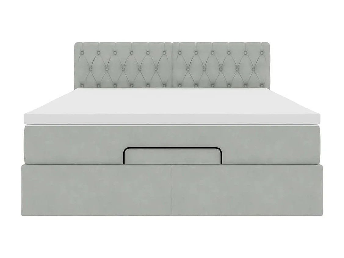 Estructura cama otomana con colchón gris claro 140x200cm
