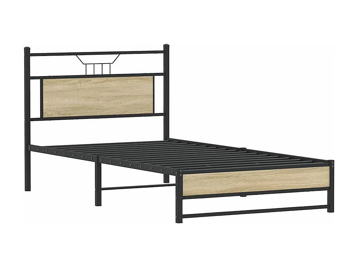 Cadre de lit sans matelas chêne sonoma 107x203 cm