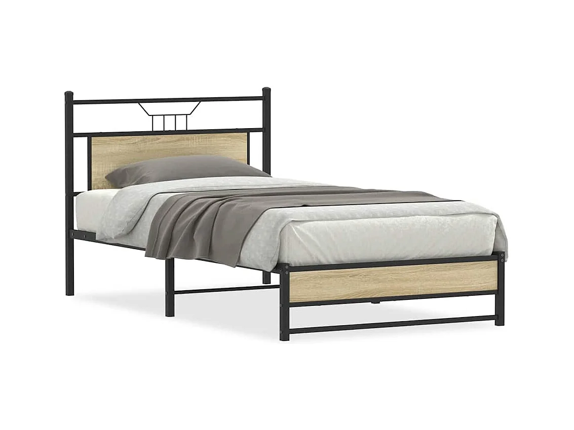 Bedframe zonder matras 107x203cm spaanplaat sonoma eikenkleurig