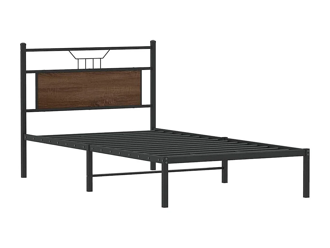 Estructura de cama sin colchón madera marrón roble 100x190 cm
