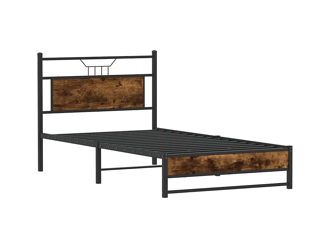Cadre de lit sans matelas chêne fumé 100x190 cm bois ingénierie