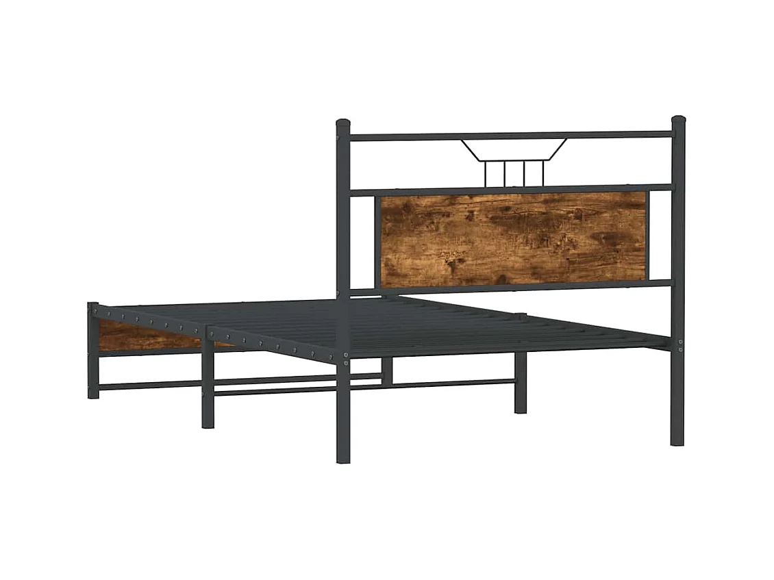 Cadre de lit sans matelas chêne fumé 100x190 cm bois ingénierie