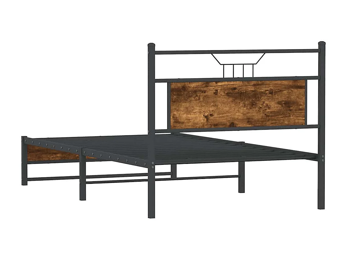 Cadre de lit sans matelas chêne fumé 100x190 cm bois ingénierie